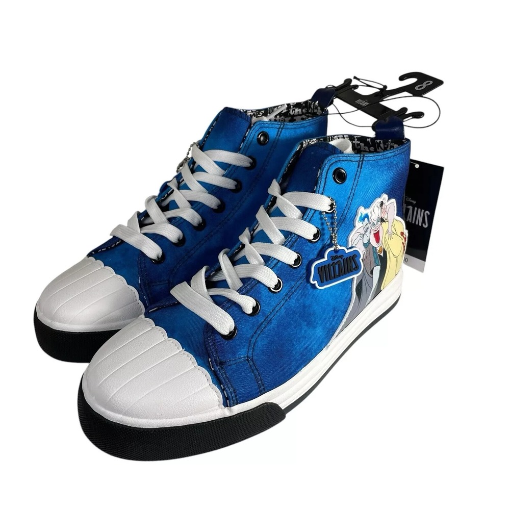 Disney Villains High Top Sneakers Women's Size 6 Lace Up Cruella Maleficent